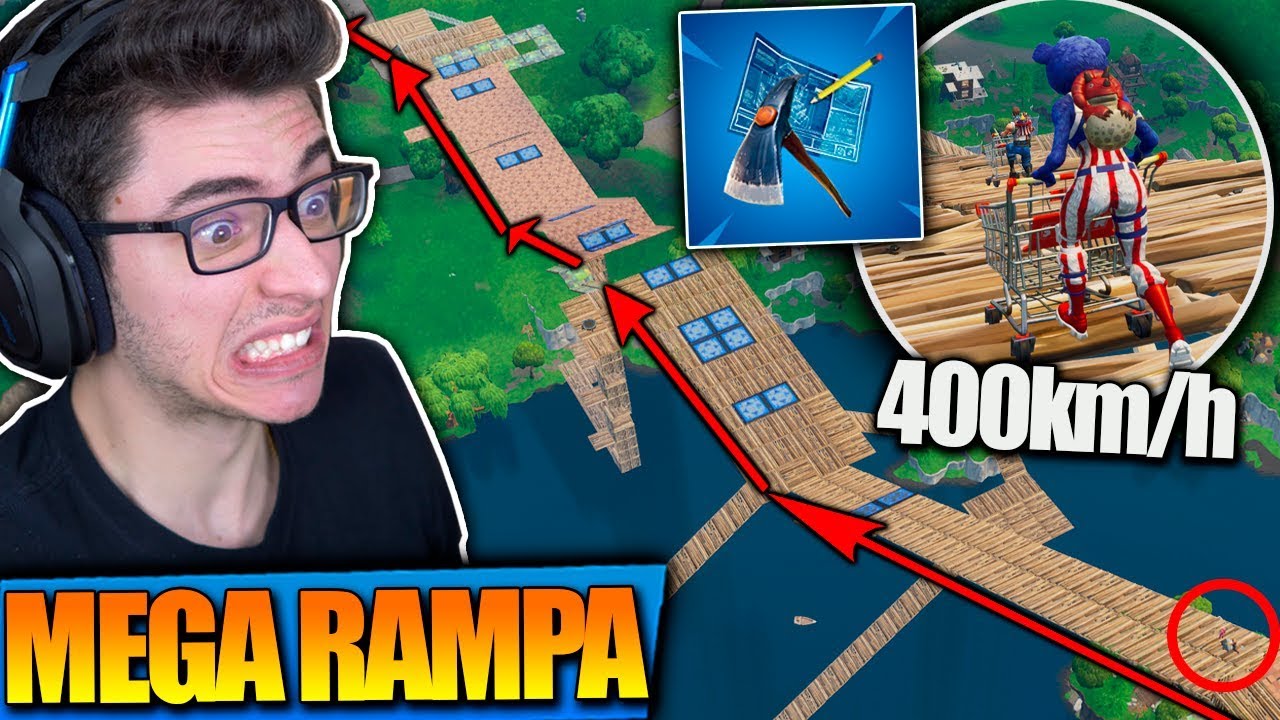 DESCI DE CARRINHO NA MAIOR RAMPA DA HISTÓRIA! MODO PARQUINHO NO FORTNITE!