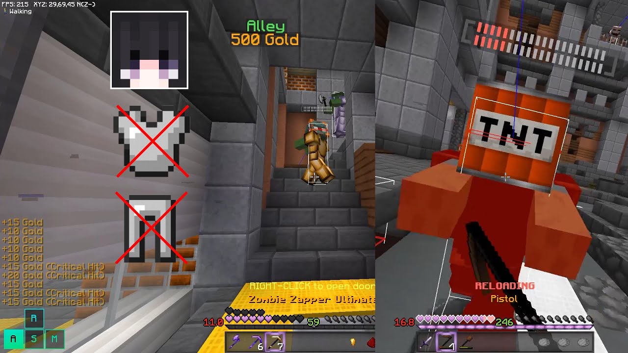 Dead End SOLO WIN - NO ARMOR Challenge! - Hypixel Zombies