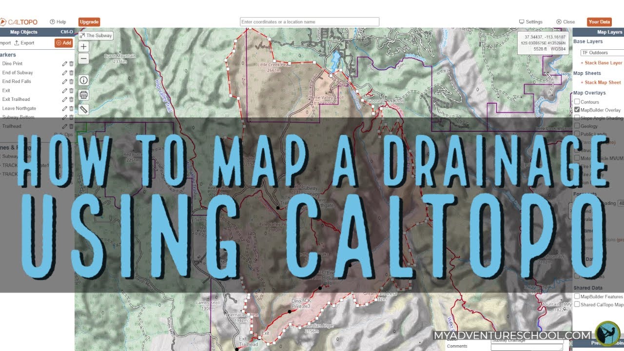 How to make a drainage map using CalTopo