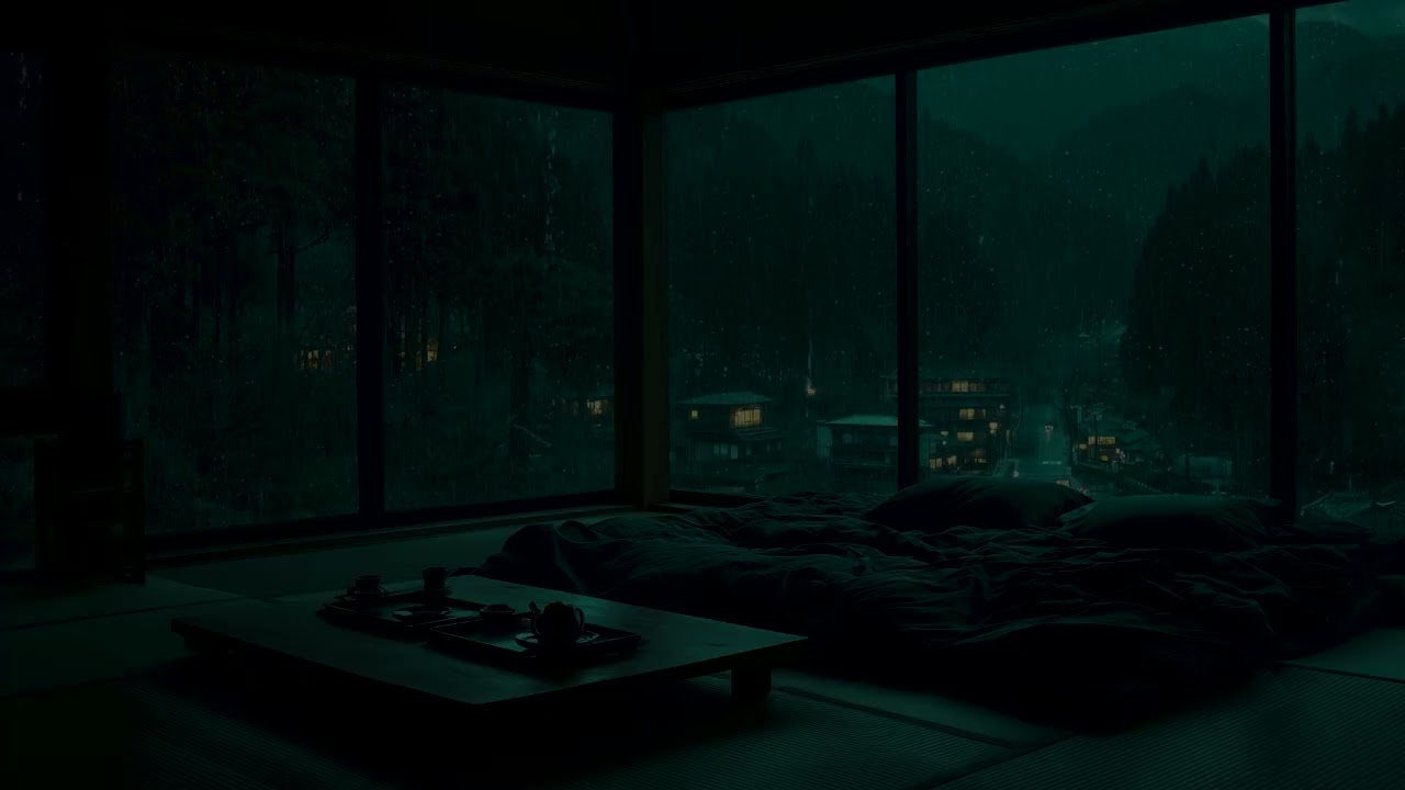 Sleep Instantly with Night Rain 🌧| Dark Room Ambience for Deep Relaxation