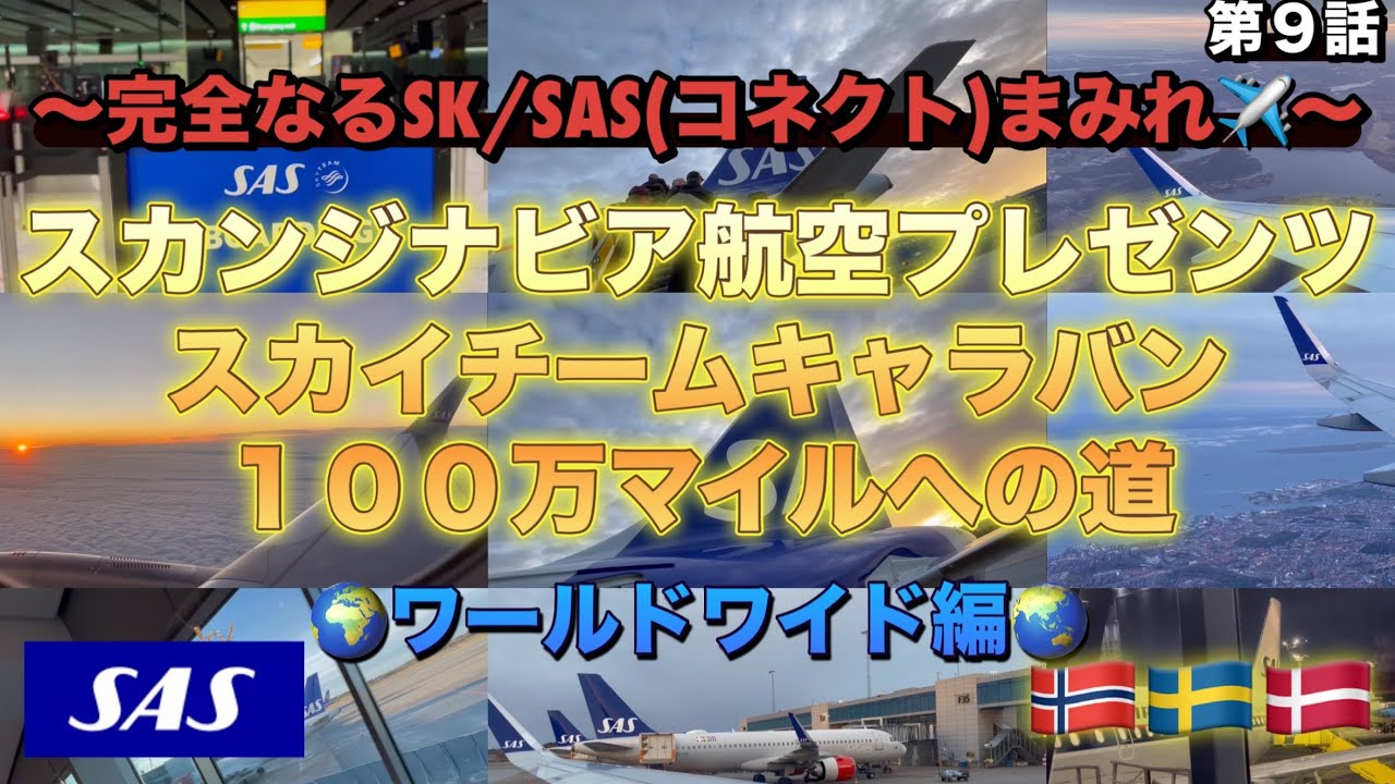 【第９話】【スカンジナビア航空🇳🇴🇸🇪🇩🇰】〜完全なるSK/SAS(コネクト)まみれ✈️〜スカンジナビア航空スカイチーム１００万マイルへの道🌏ワールドワイド編🌍