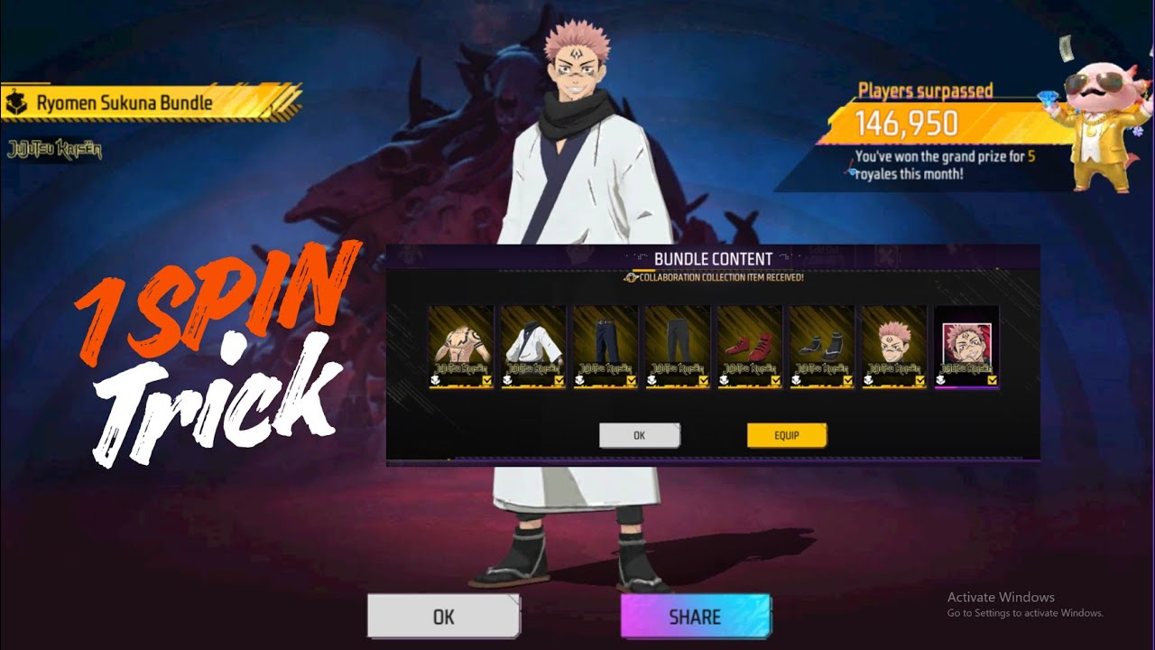 Sukuna Ring Event Free Fire 😱 1 Spin Trick | Free Fire New Event Today