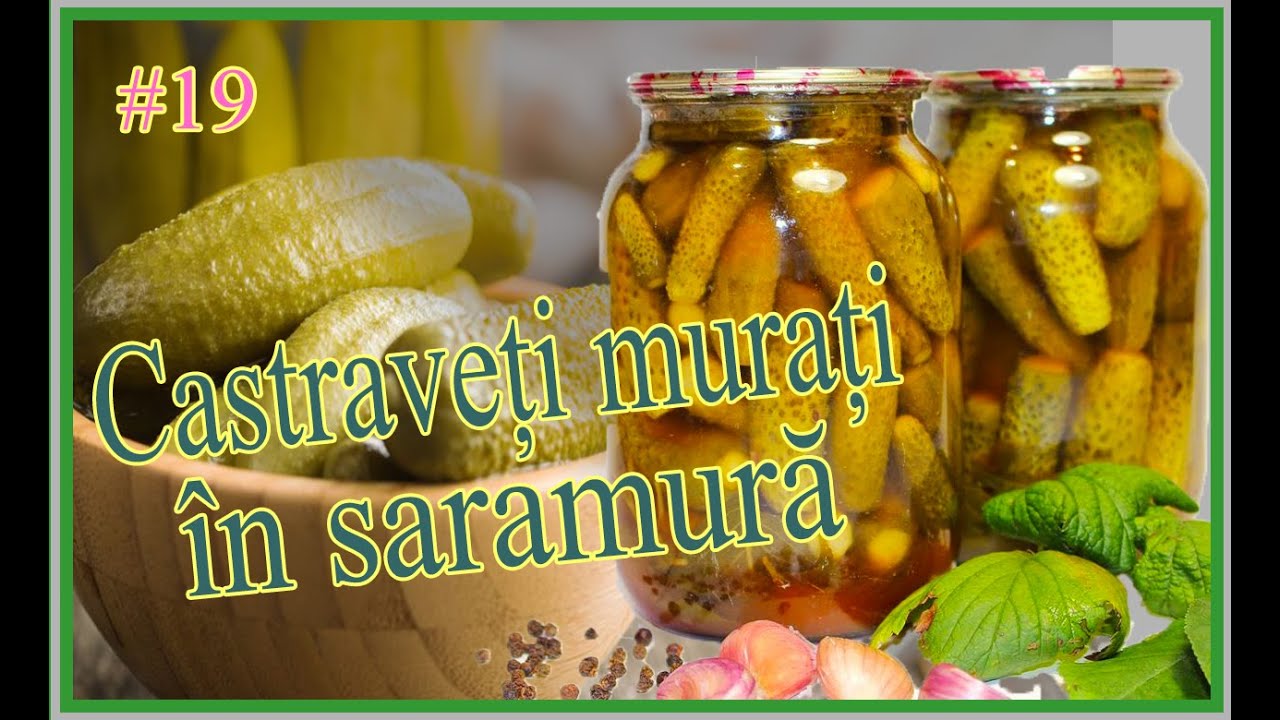 Castraveti în saramură la borcan. Castraveti murati exterm de crocanti.