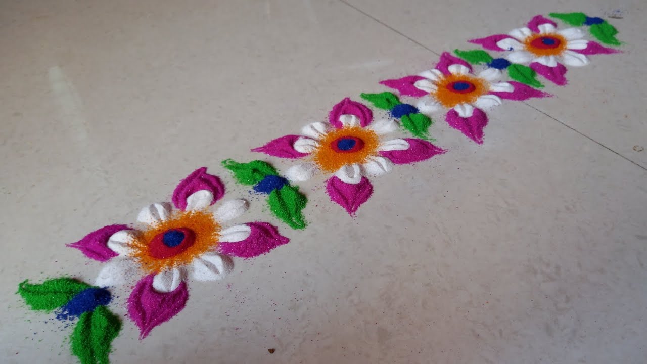 Sundar border rangoli 💖💖