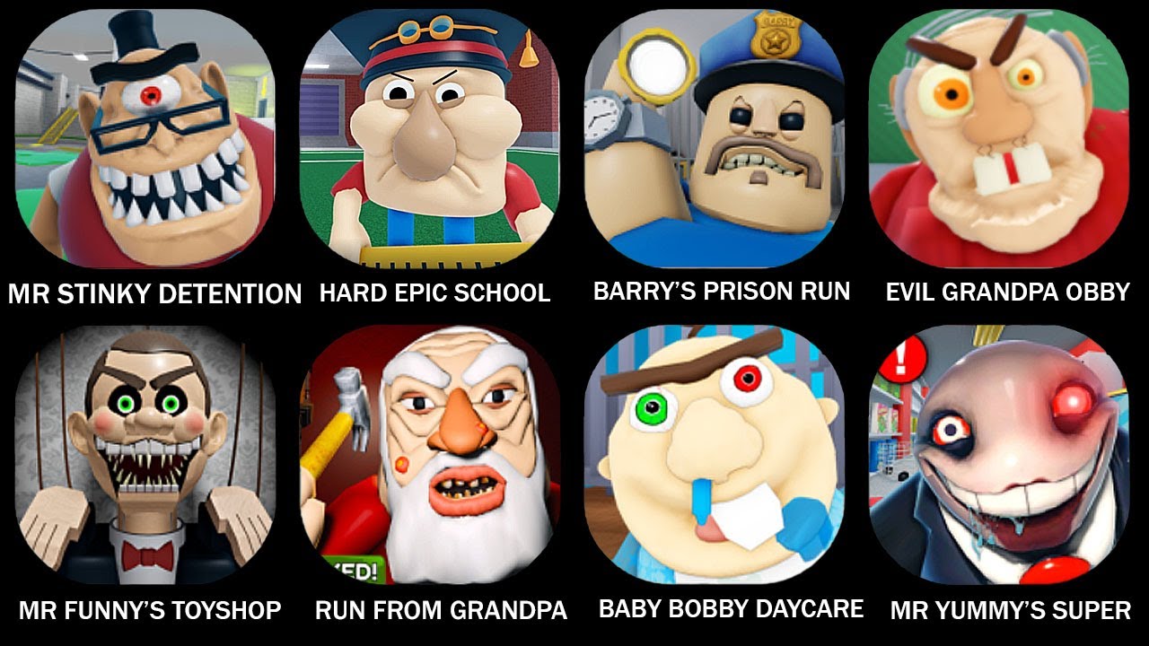 ROBLOX: ESCAPE MR STINKY DETENTION OBBY, EPIC SCHOOL ESCAPE, BARRY'S PRISON RUN OBBY, EVIL GRANDPA