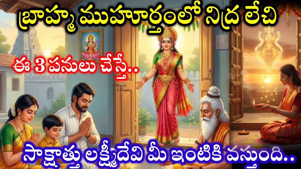 బ్రహ్మముహూర్తంలో నిద్ర లేచి ఈ 3 పనులు చేస్తే.. సాక్షాత్తు మహాలక్ష్మి మీ ఇంట్లోకి వస్తుంది! 