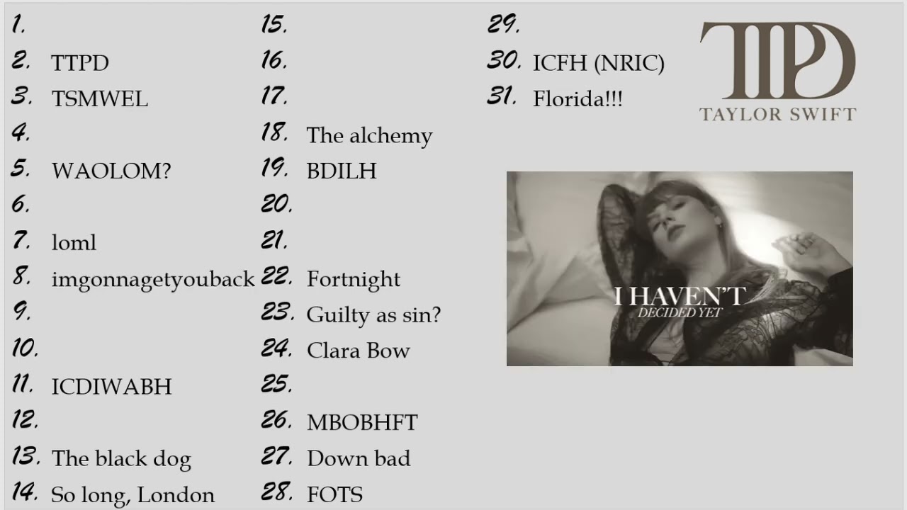 Ranking every song from Taylor Swift's album TTPD (+ the anthology) 🤍📝 I Video 11