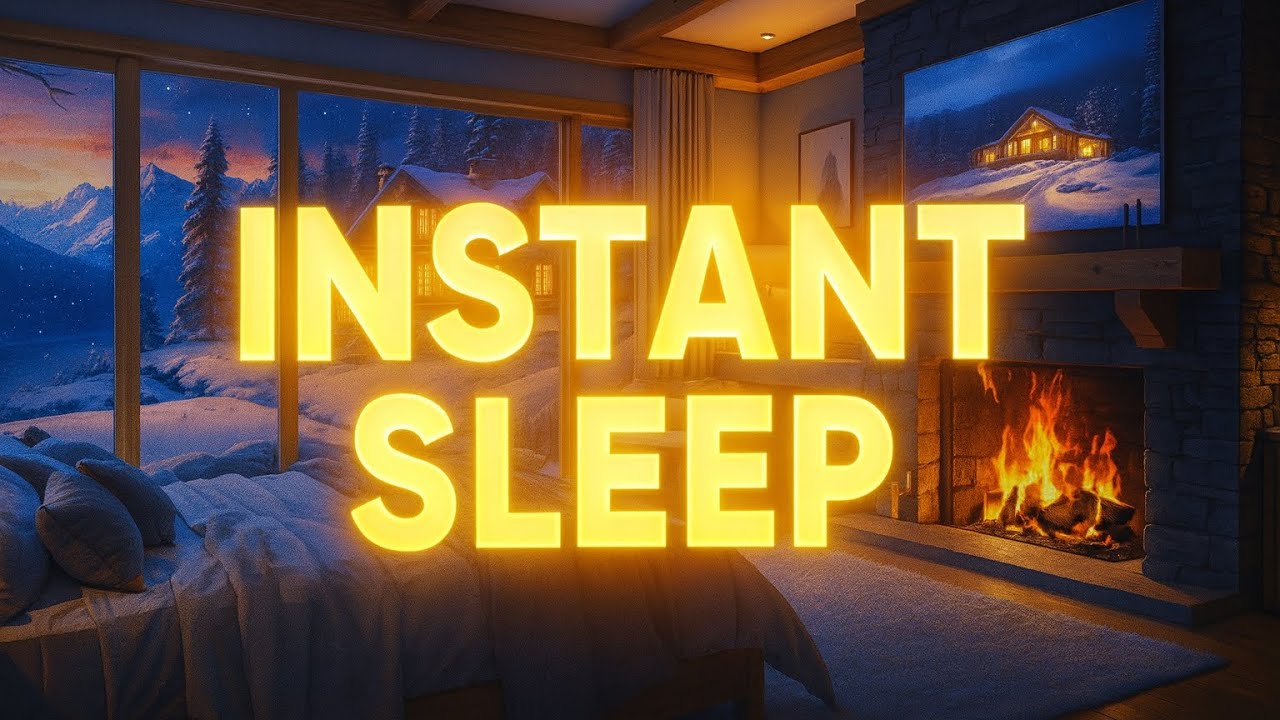 Instant Sleep in 5 Minutes 😴 Cozy Winter Fireplace Ambience (No Wind, No Storm)