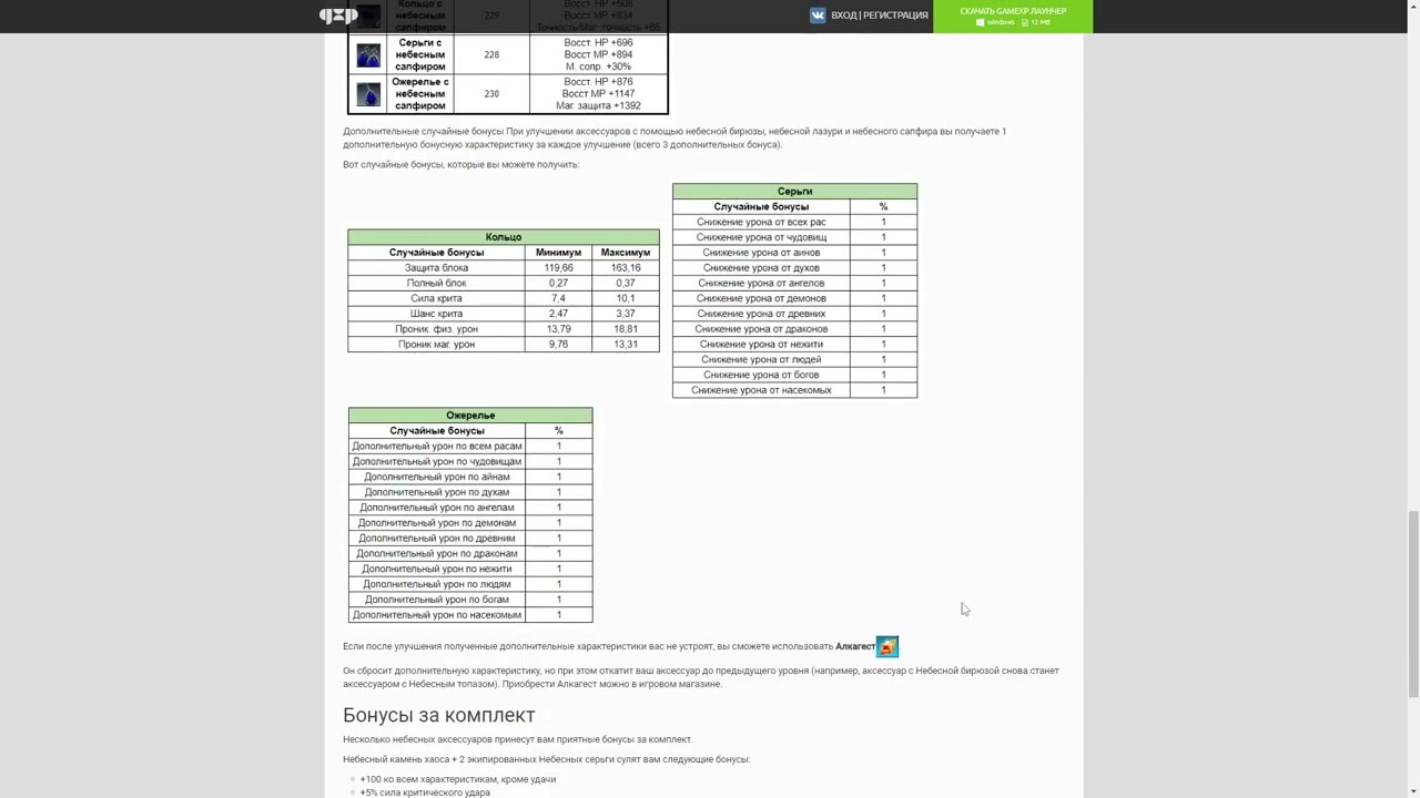 Rappelz урок небесные аксессуары