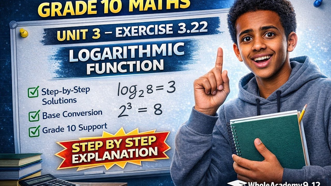 Grade 10 Maths Unit 3 Exercise 3.22 | Logarithmic Functions Explained Step by Step