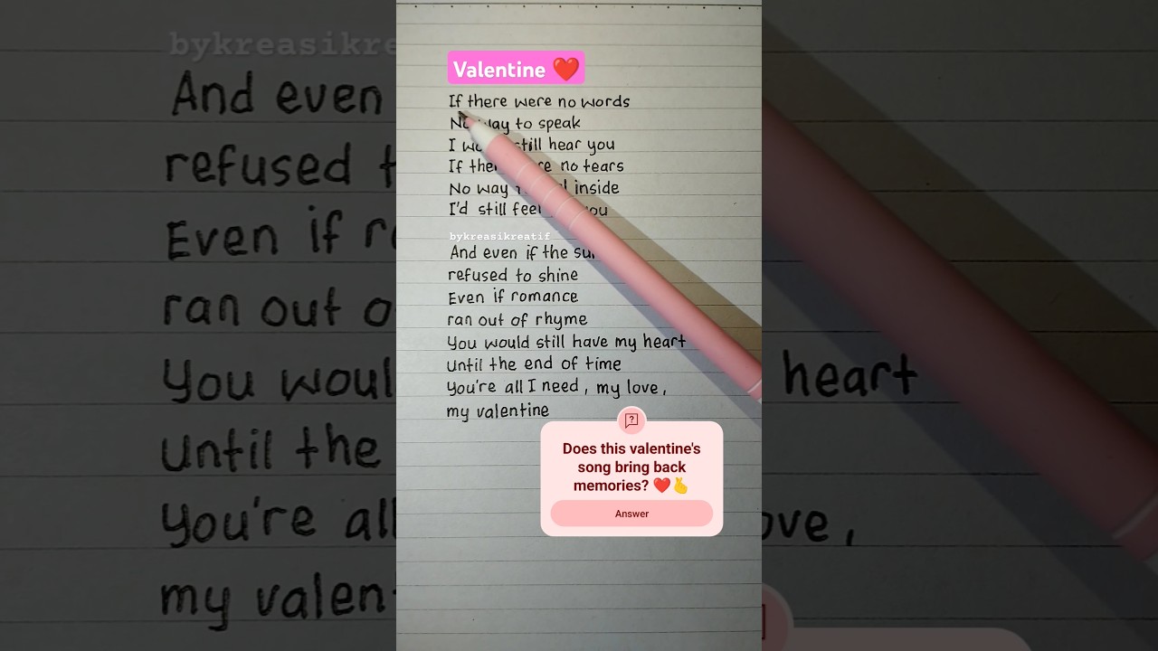 Learn English Through Song: Valentine by Jim Brickman & Martina McBride #shorts