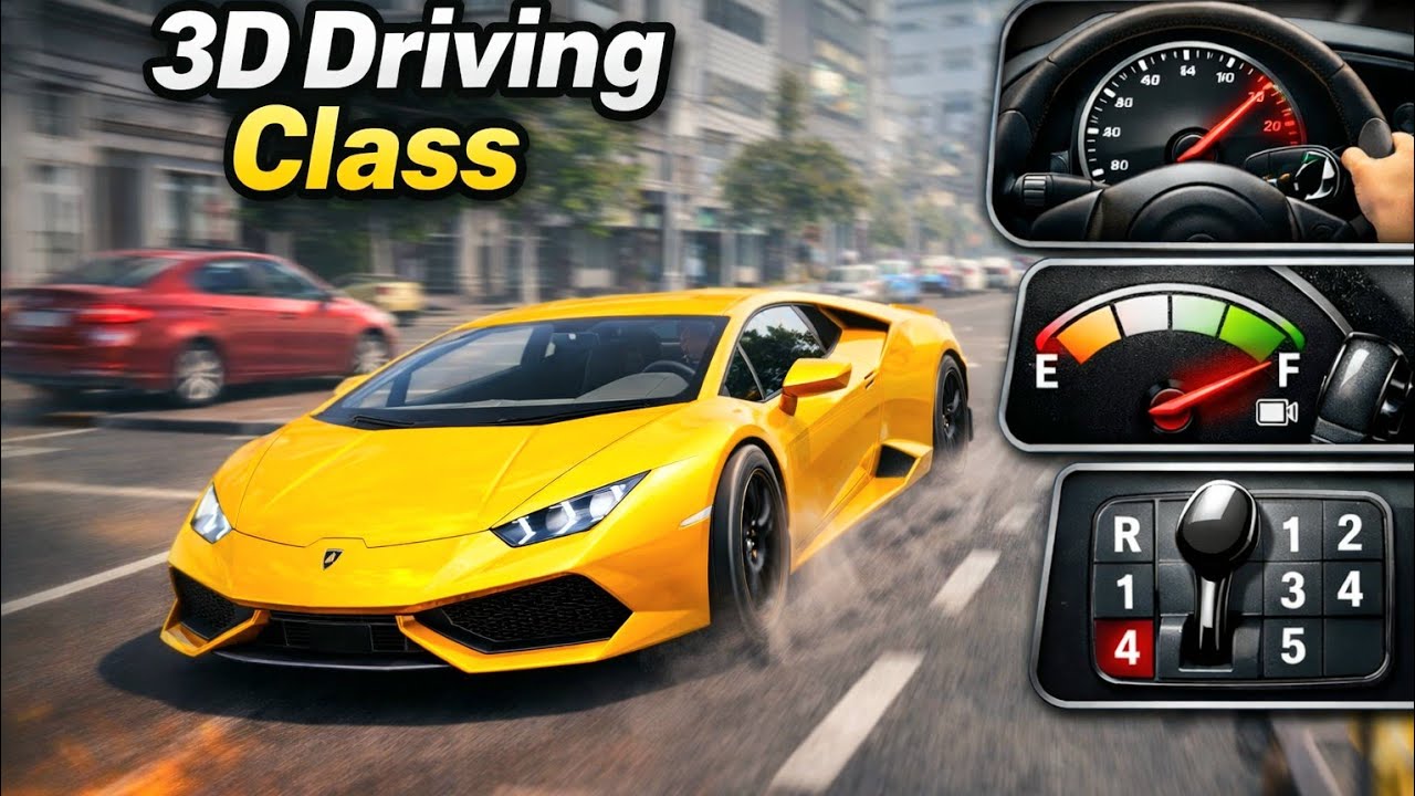 Yellow Lamborghini Speed Run | 3D Driving Class
