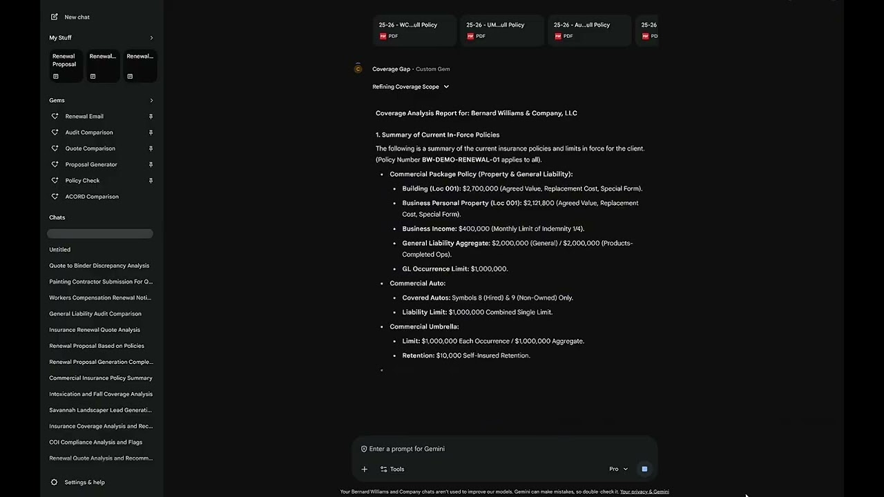 Insurance Efficiency Package Demo