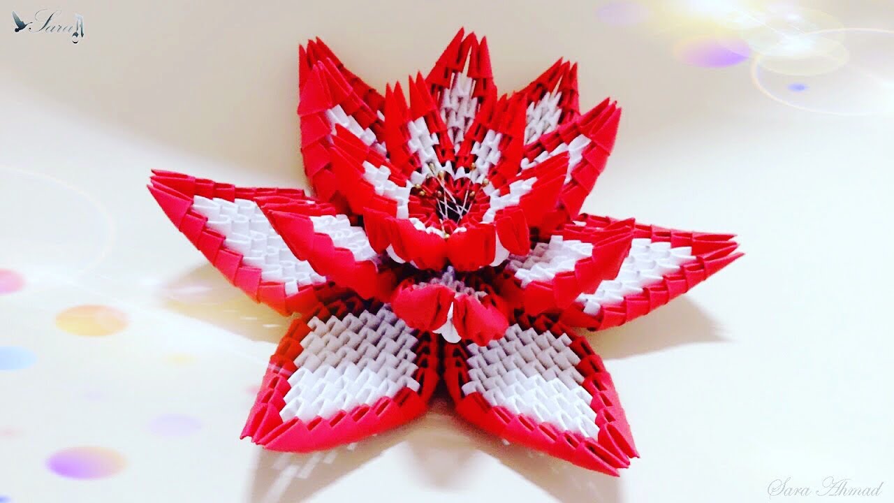 Как сделать 3d оригами цветок 4