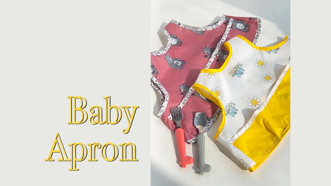 [패턴 공유] 이유식 턱받이 앞치마 만들기 | 베스트 조끼 | 방수원단 재봉 팁까지!! baby apron | bib sewing tutorial