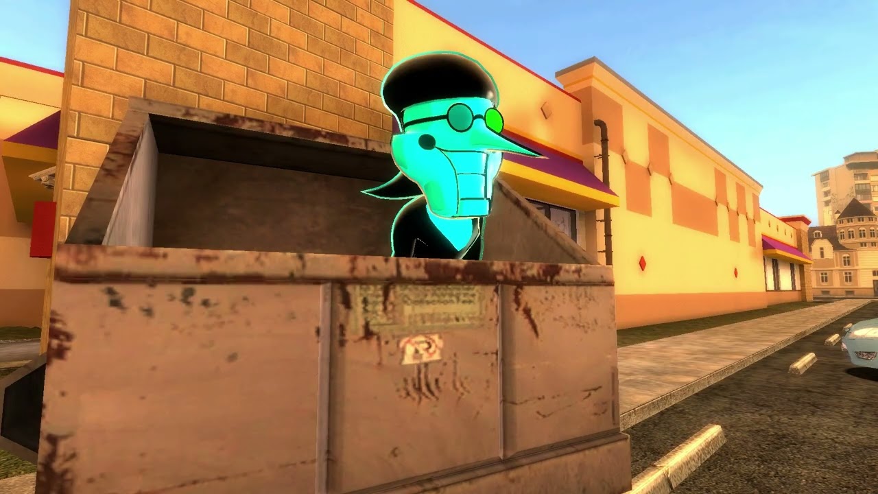 Blue Spamton burns someone