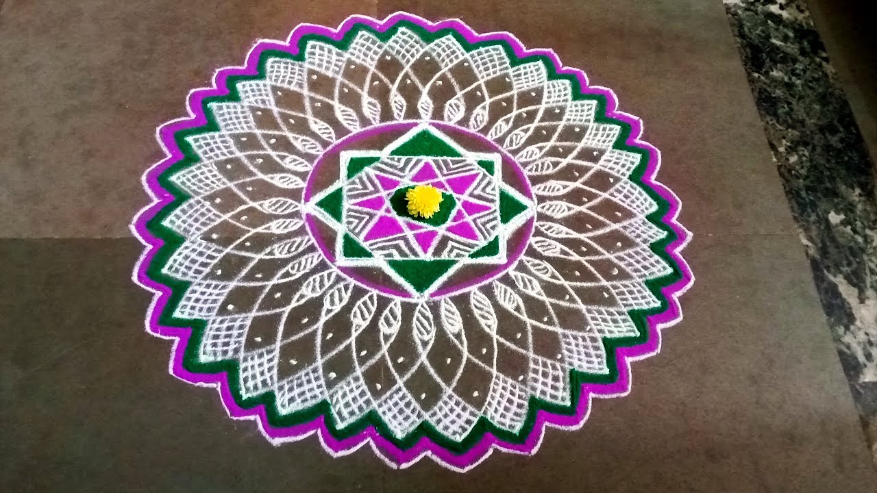 Thai Matham | Friday Padi kolam | Flower Padikolam | Easy Rangoli | Pandaga Muggulu| தை மாதம் கோலம்