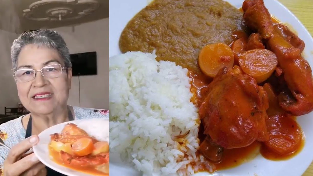 Pollo en achiote y arroz blanco. 🐔🥕🥔| Cocina Tutuli.