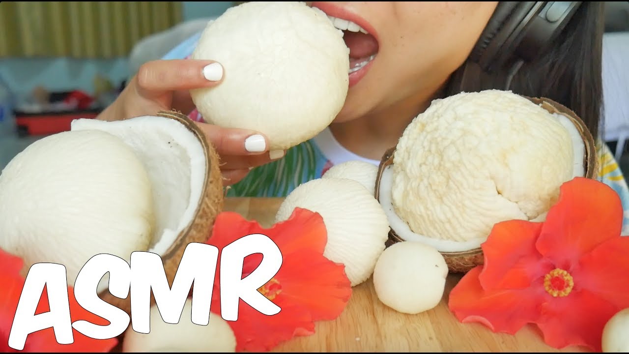 ASMR จาวมะพร้าว COCONUT PULP (Fluffy Soft CRUNCHY EATING SOUNDS) NO TALKING | SAS-ASMR