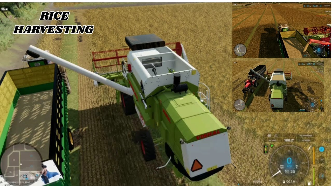 Dragon 744🐉 and arjun 605 vs 24ft Tralla | Rice Harvesting | FS22 | deepx.gamingyt
