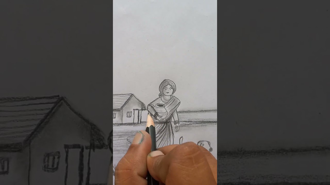 പെൻസിൽ ഡ്രോയിംഗ് സീനറി #pencildrawing #pencildrawingscenery 