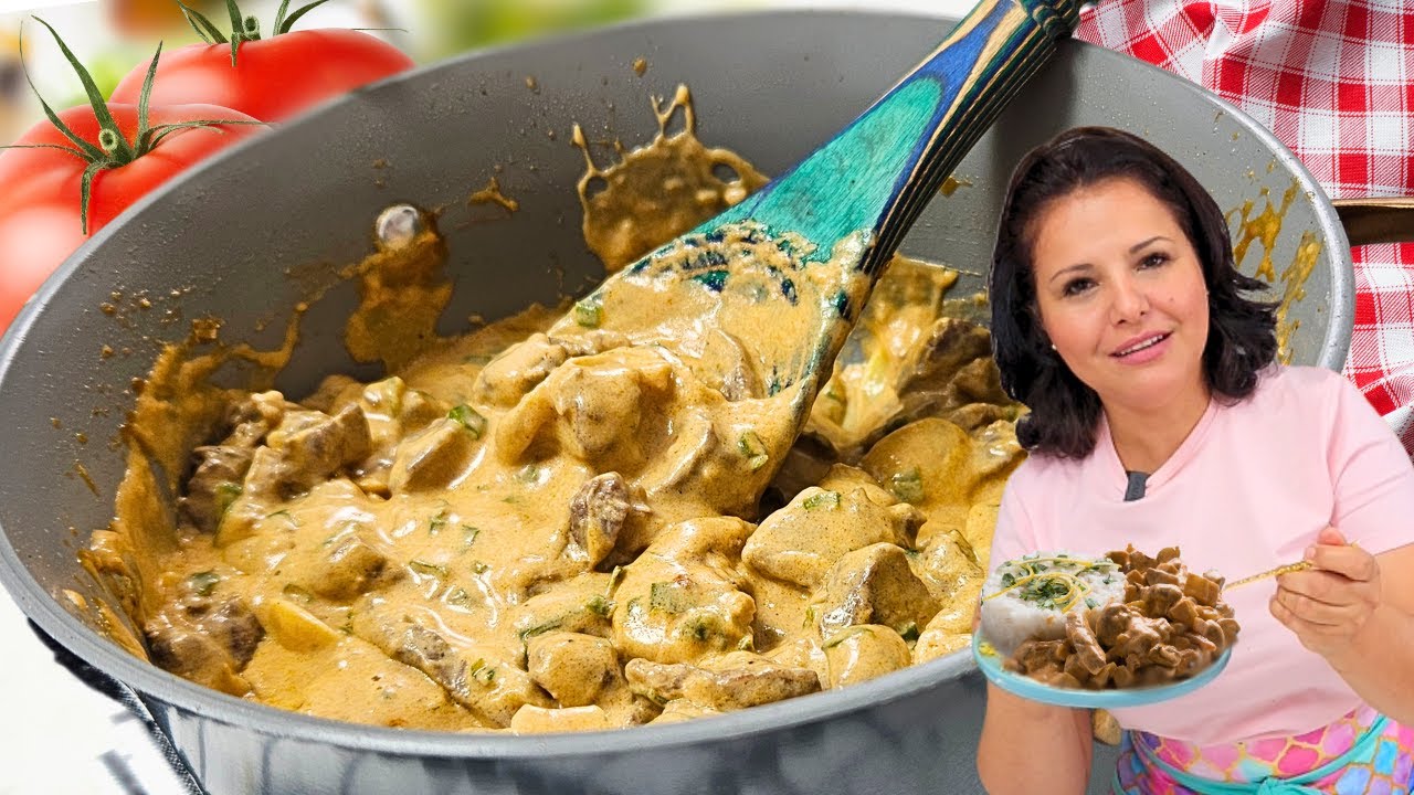 CREMOSO, SIMPLES E FÁCIL DE FAZER! STROGONOFF DE CARNE