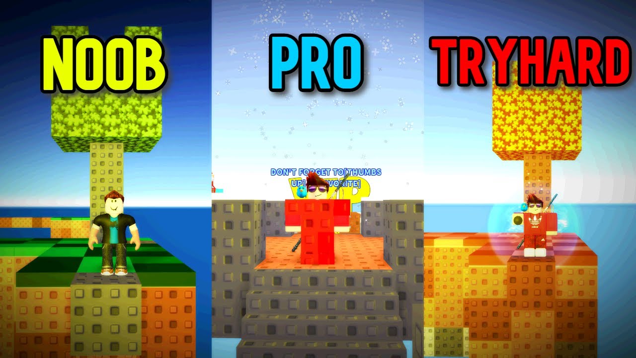NOOB VS PRO VS TRYHARD | Roblox Skywars