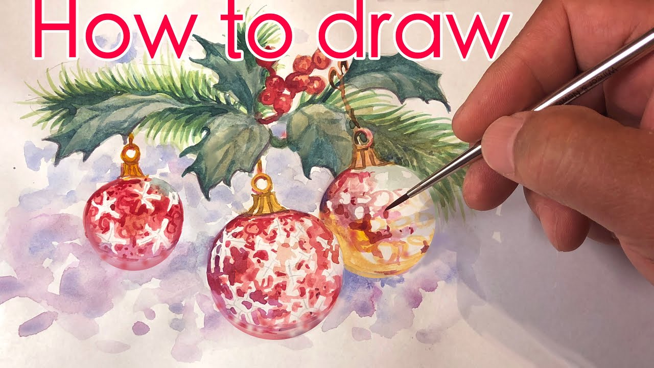 Christmas Holly Leaf🎨How to paint with watercolor for beginners in "Christmas Holly Leaf"