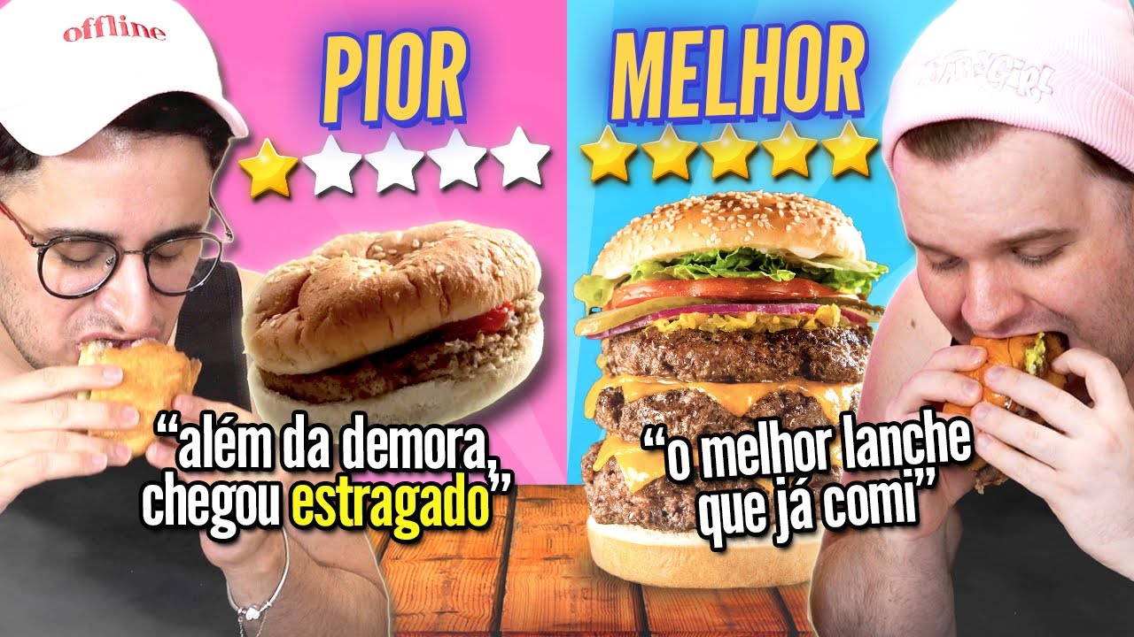 PROVANDO hambúrguer do MELHOR vs PIOR avaliado do App