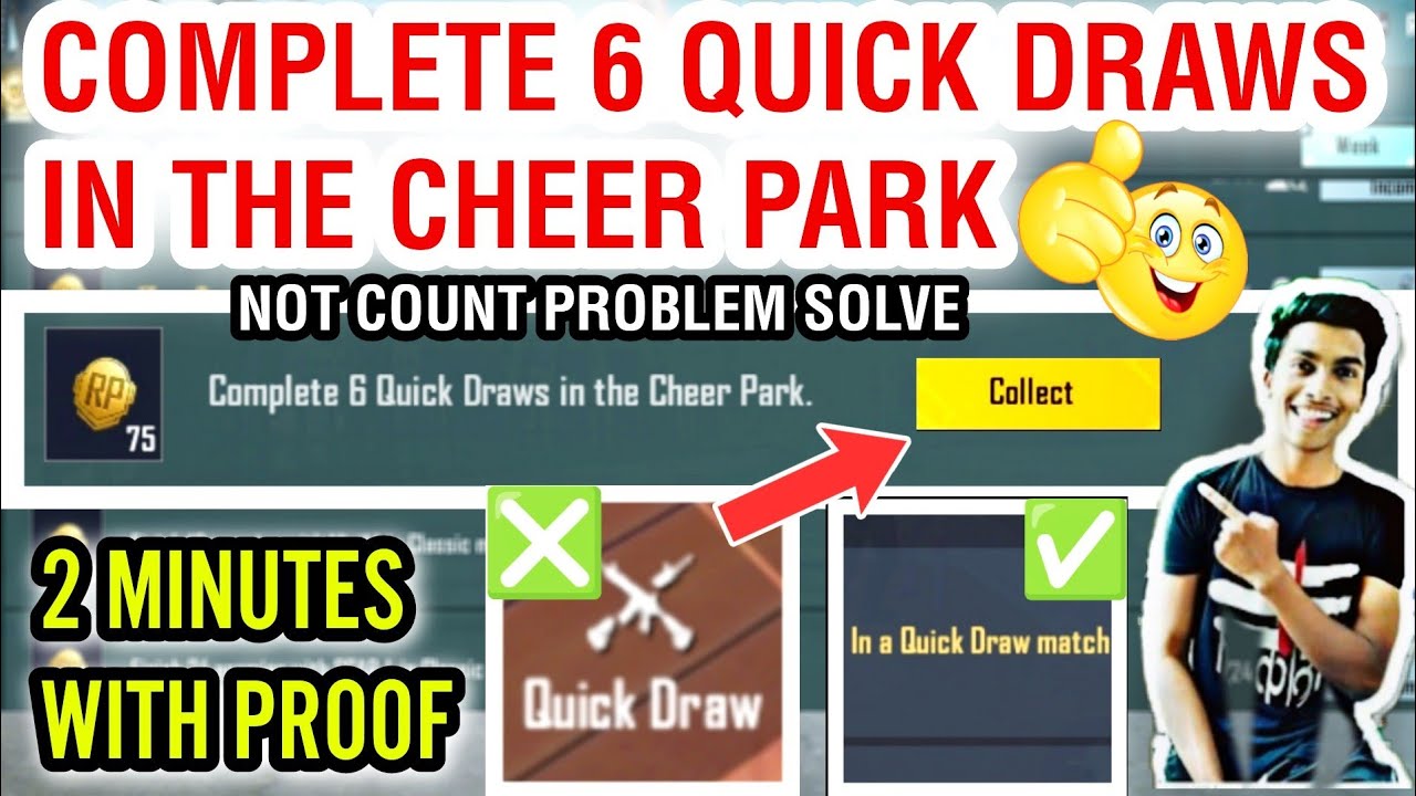 complete 6 quick draws in the cheer park