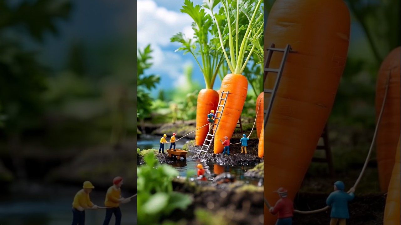 Lilliput man working in #carrots field |#liliput #lilliput #guliver