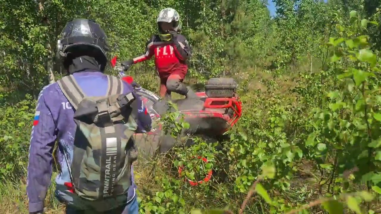 150 км на квадроциклах BRP XMR 1000, YAMAHA GRIZZLY 700, RM 800! Едем через гать, прыгаем, плывем!!!