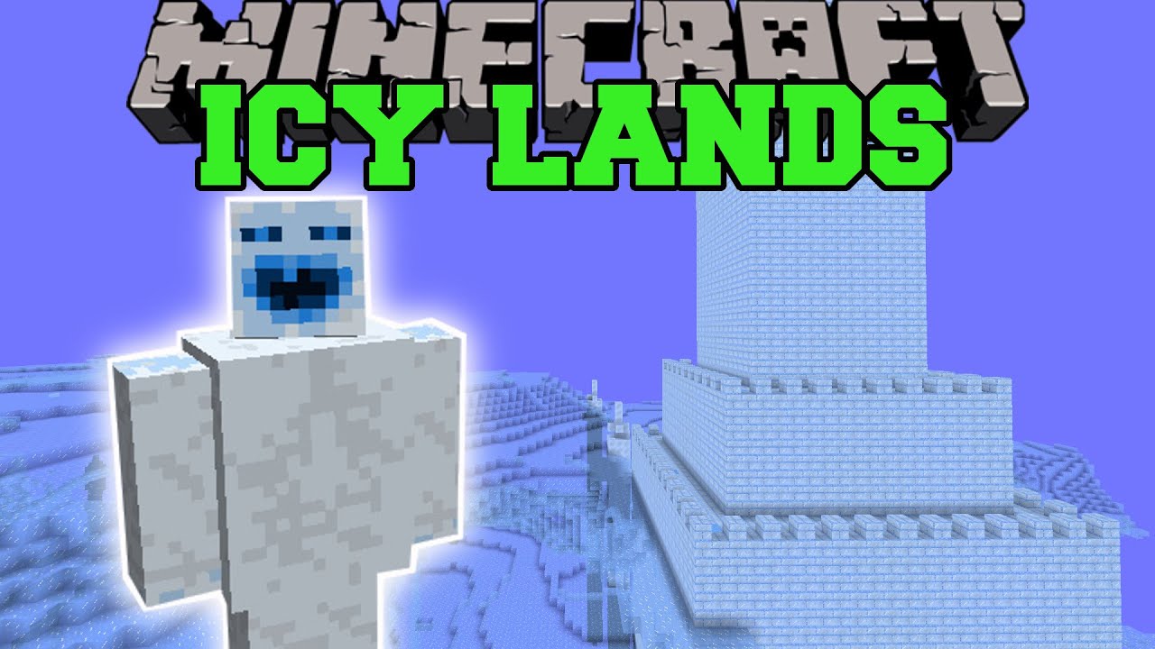 Minecraft: THE ICY LANDS (DIMENSION OF PUNS, MOBS, & STRUCTURES!) Mod Showcase
