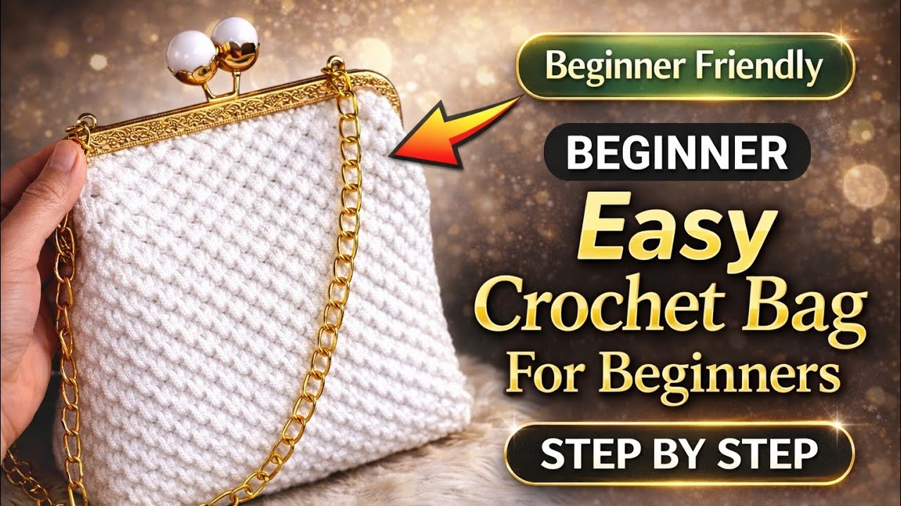 How to Crochet a Bag for Beginners | Easy Step by Step Purse Tutorial (Modern & Elegant)