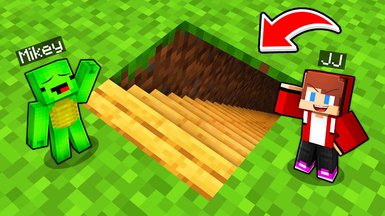 Mikey and JJ Built Secret SMALL BASE Under The STAIRS in Minecraft