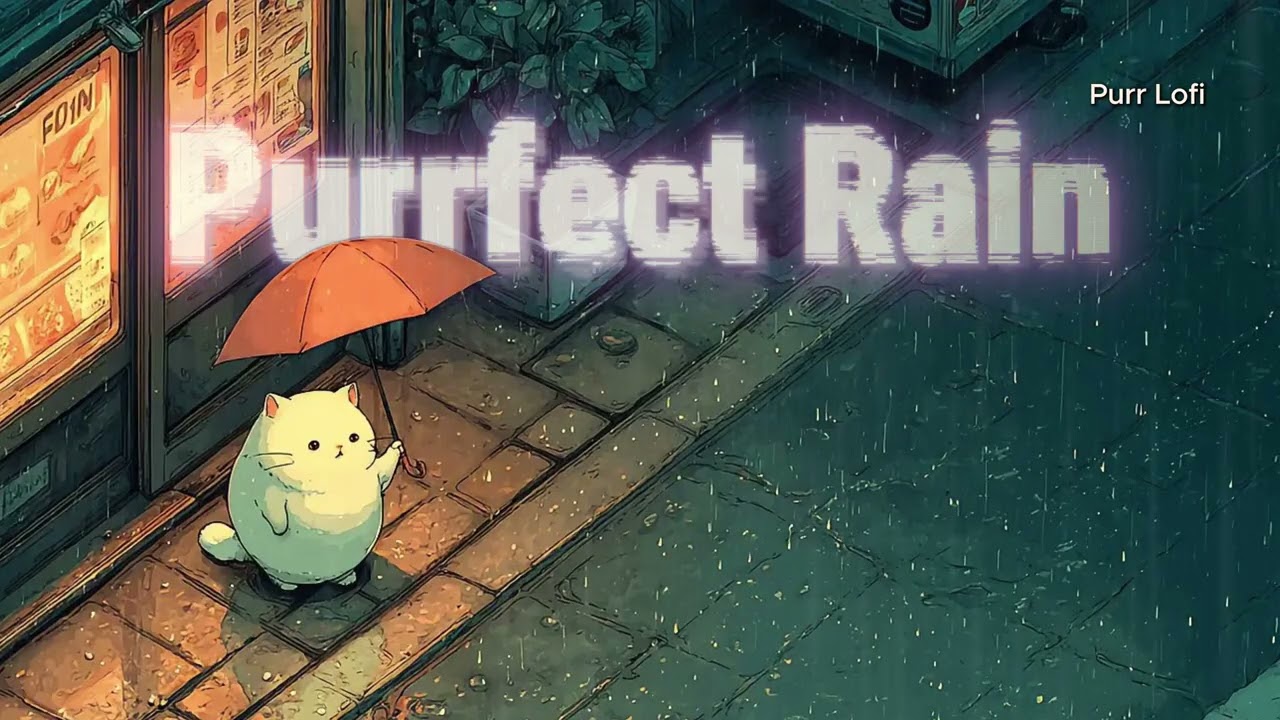 Purrfect Rain: Cozy Lofi Beats with Chubby Cat for Focus & Relaxation 🎧🌧️