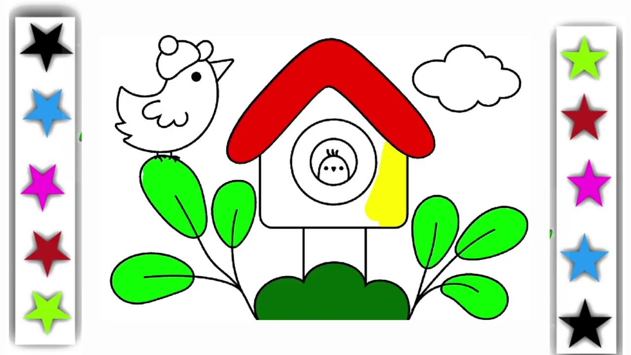 How to draw a house || house drawing easy || ghar ka drawing kaise banate hain. || #housedrawing