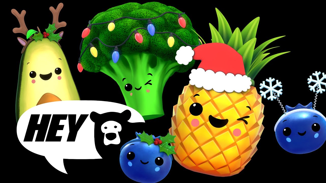 Hey Bear Sensory - Happy Holidays! - Christmas themed animation and music!