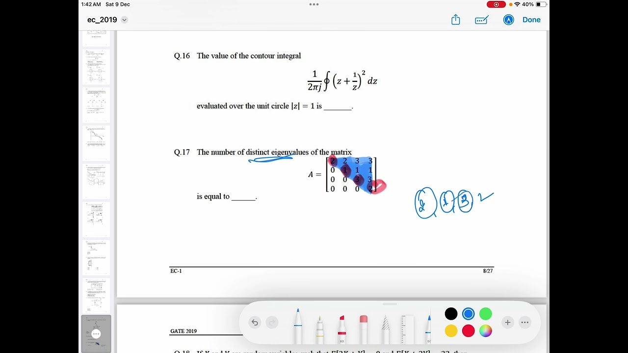 Gate Data Science And AI || Linear Algebra Previous Year Questions Practice 