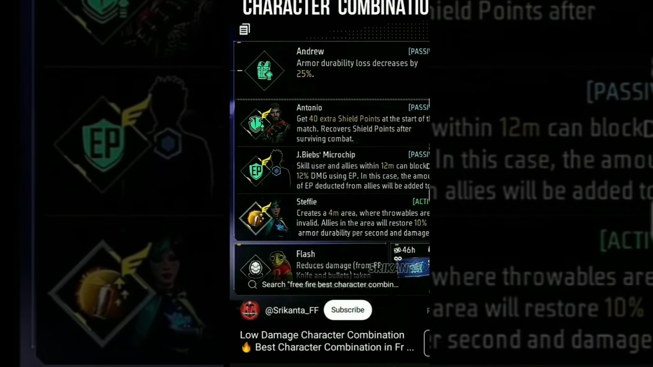 Low damage skill combination|free fire best character skill| combination #freefire #viralshot #short