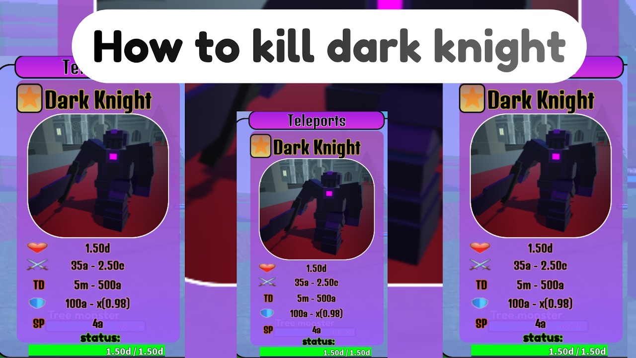 How to kill dark knight (every second add 1 skill point)