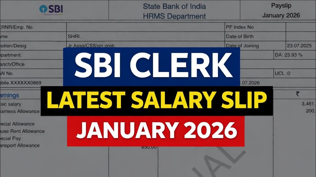 SBI Clerk Latest Salary Slip January 2026 #sbiclerk 