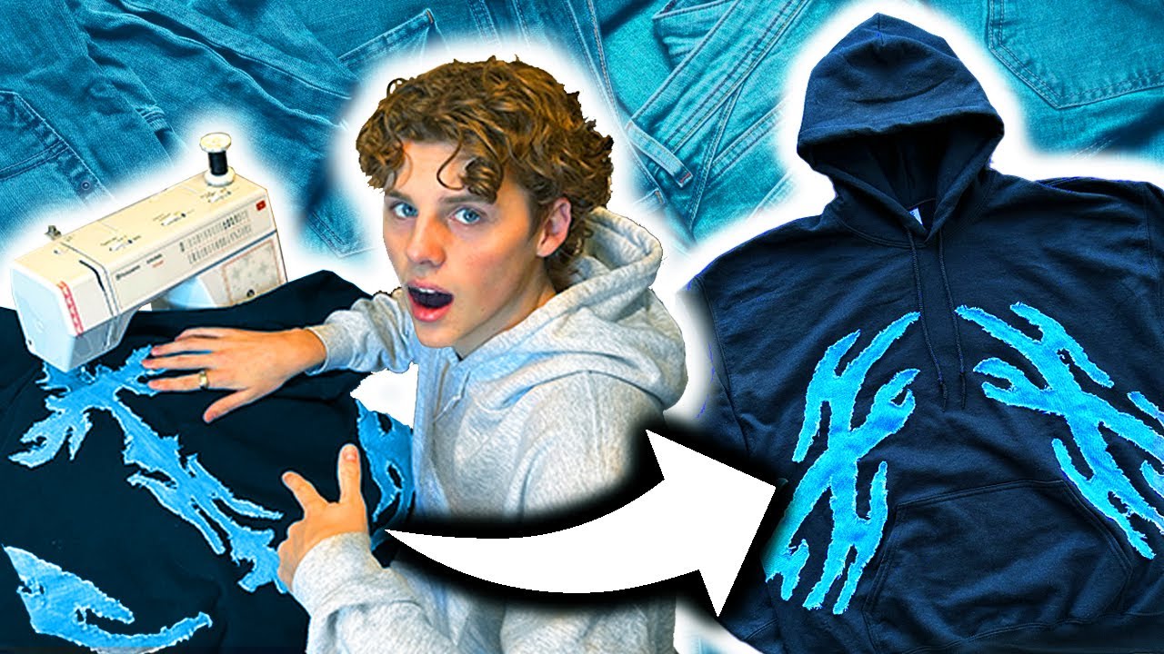 How to UPCYCLE your OLD CLOTHES (custom hoodie tutorial)
