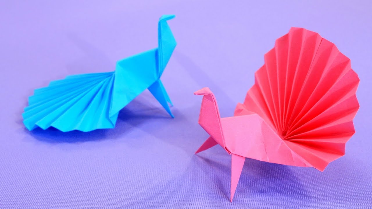 Оригами Павлин из бумаги как настоящий / Origami peacock made of paper