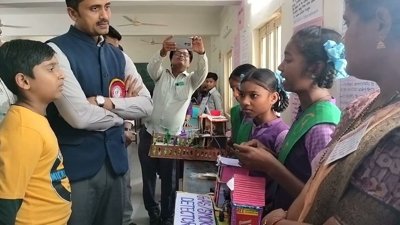 Sri Syamprasad IAS with our students in Science fair GTWAGHSCHOOL, SEETHAMPETA 