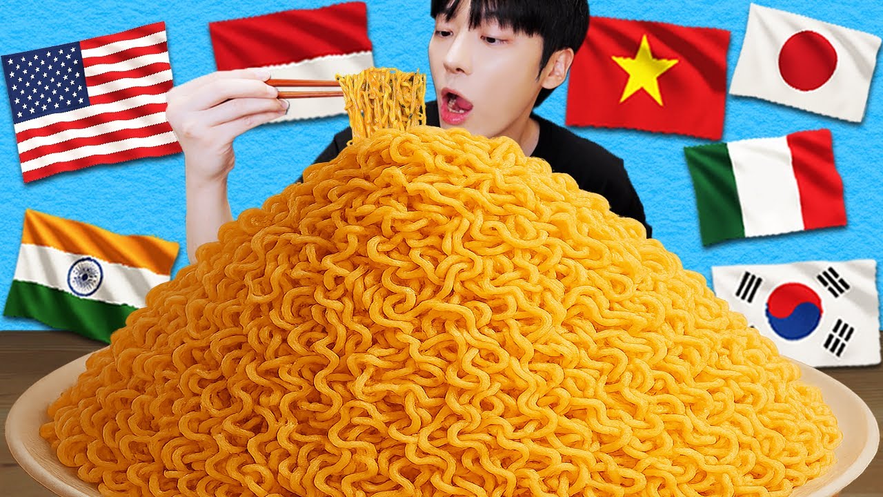 ASMR MUKBANG: 세계 요리 먹방 라면 특집! DIY Noodles Eating Sound