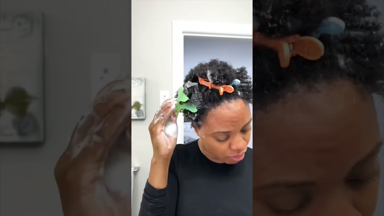 Quick and simple wash day routine on 4C hair 
