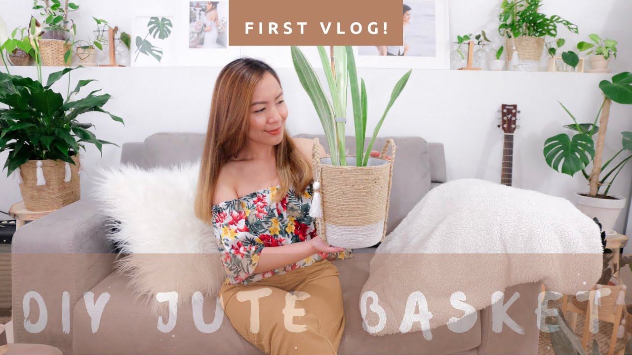EASY DIY JUTE BASKET | Anthropologie-based Boho Planter | Dollar store DIY | Cheap Plant Basket