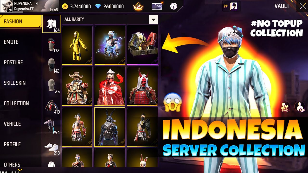 MY FREE FIRE INDONESIA SERVER ID COLLECTION 😱❤️🇮🇩 || INDONESIA SERVER COLLECTION - GARENA FREE FIRE