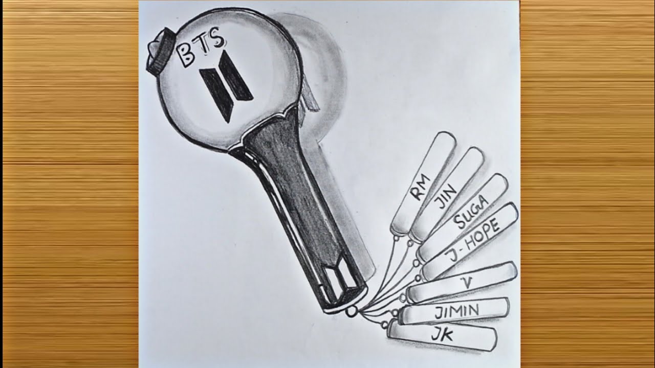 BTS army Bomb drawing with Pencil  Sketch ||   BTS 그리기 || BTS  Drawing 